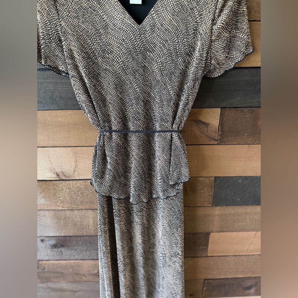 Vintage Brown Patterned Midi Dress - Picture 4 of 10